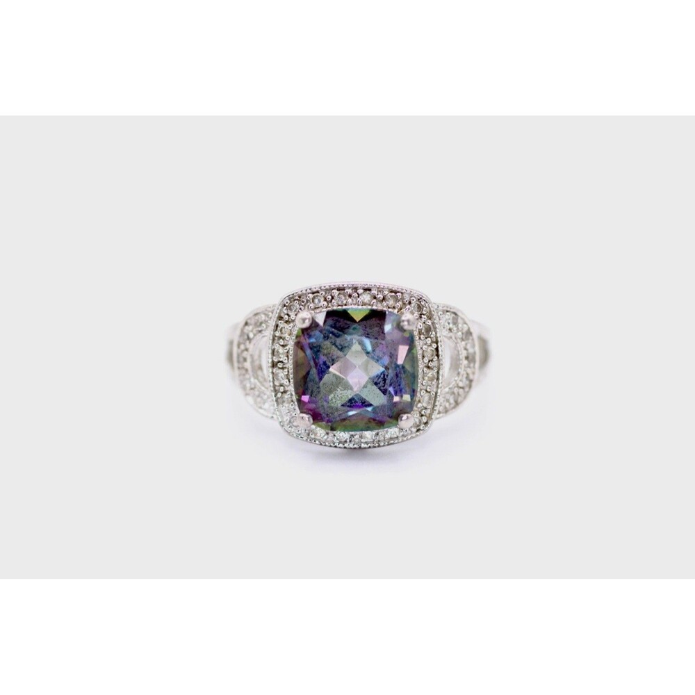 925 sterling silver Mystic Topaz ring